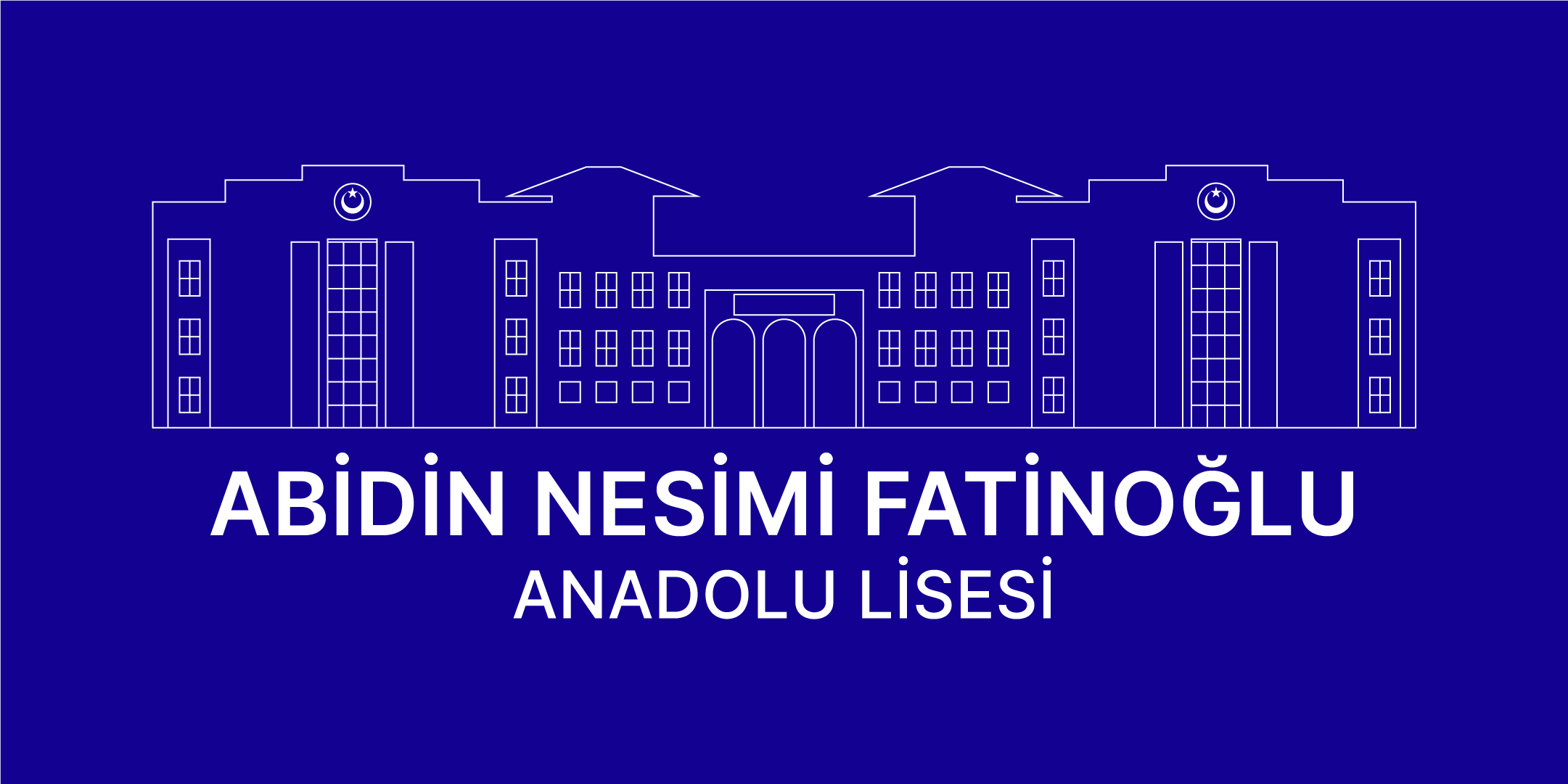 Abidin Nesimi Fatinoğlu Anadolu Lisesi (Logo - Vadi Mavisi Zemin Üzerinde Beyaz Logo)